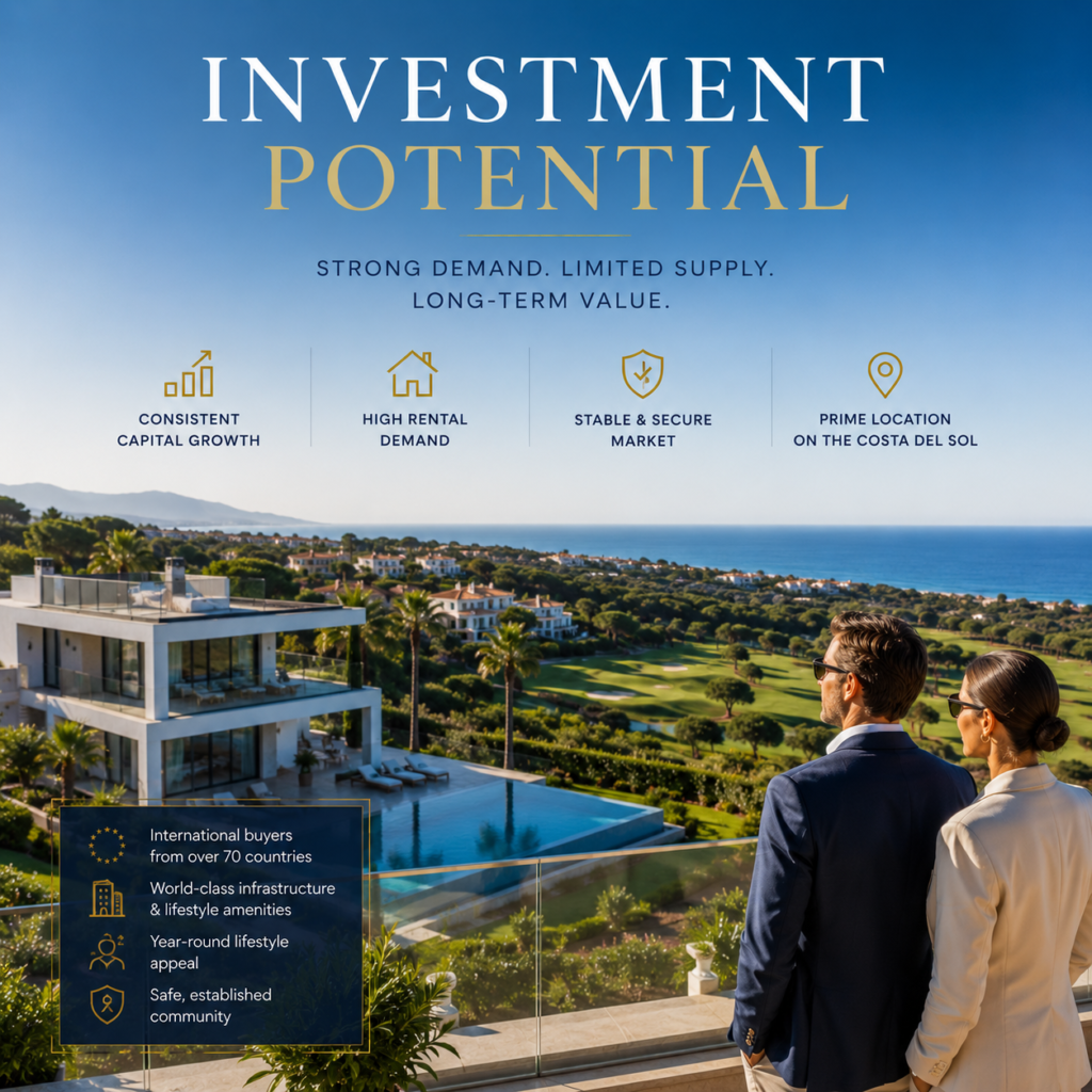 Luxury property investment opportunity in Sotogrande overlooking golf and sea views