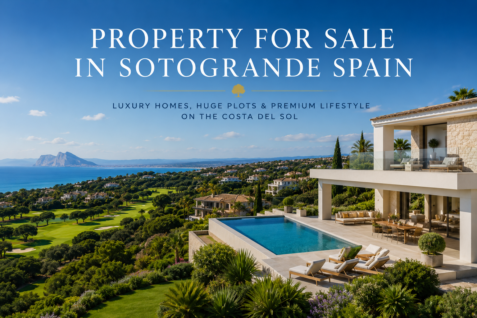 Luxury property for sale in Sotogrande Spain with modern villa, golf views and Mediterranean coastline