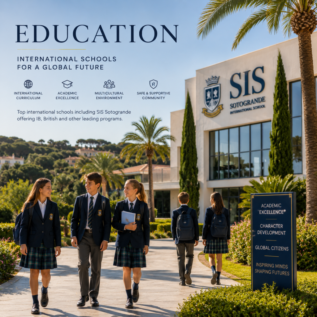 International school in Sotogrande with students and modern campus facilities
